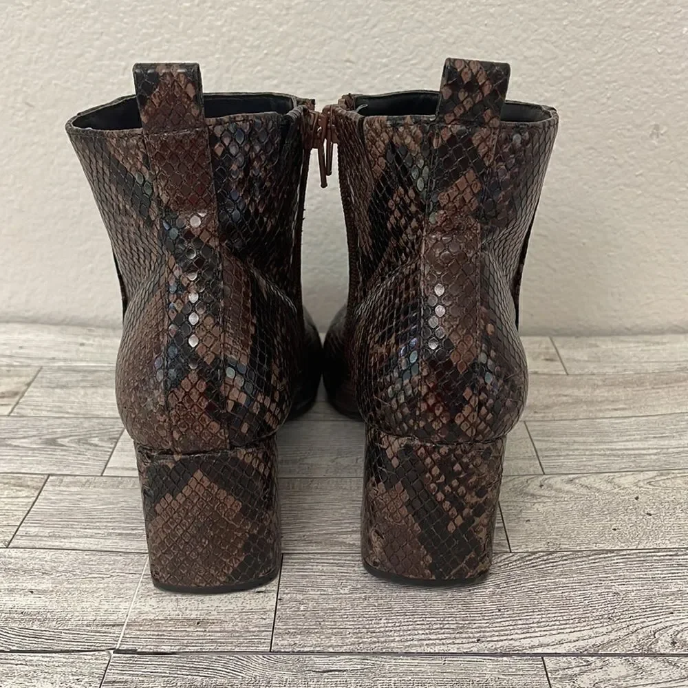 Time and Tru Snake Print Booties With Memory Foam Size 8